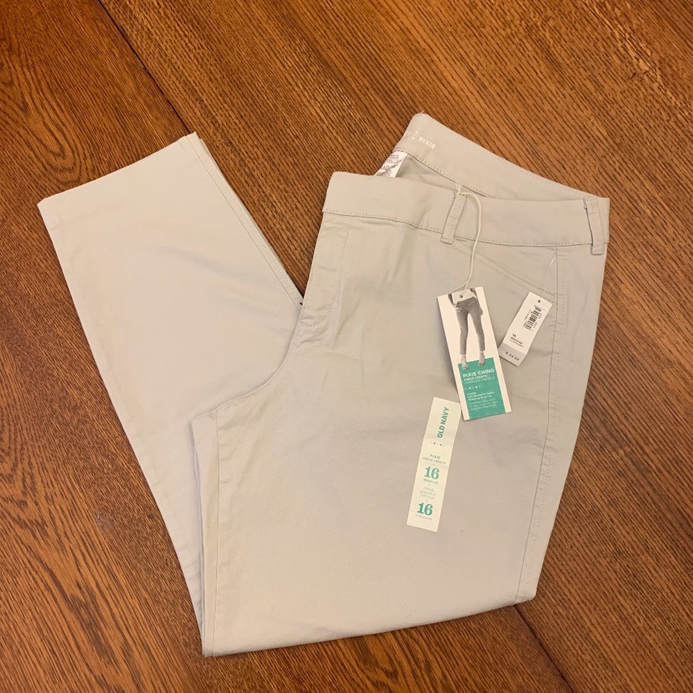 Old Navy Pixie Chino Pants Khaki Size 16 NWT
